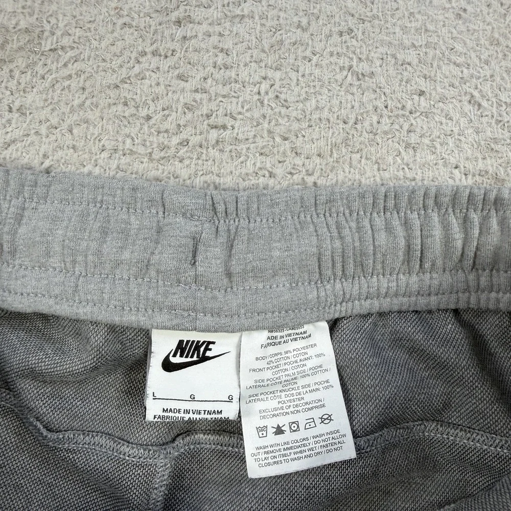 Nike Sweatpants Mens Large Grey French Terry Drawstring Gym Joggers Active